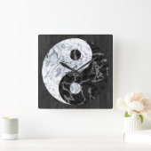 Marble Yin Yang Symbol Vierkante Klok (Huis)