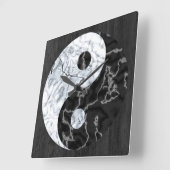 Marble Yin Yang Symbol Vierkante Klok (Hoek)