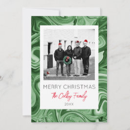 Marbled Art Kerstfoto Kaartnaam Feestjaar Kaart