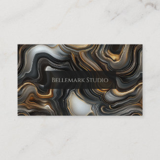 Marbled Black Agate Business Card Visitekaartje