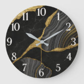 Marbled glass luxury elegant contemporary sleek grote klok (Voorkant)