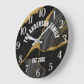  Marbled Glass Luxury  Elegant Family Name Grote Klok (Hoek)