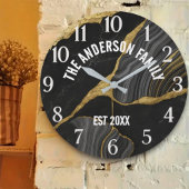  Marbled Glass Luxury  Elegant Family Name Grote Klok