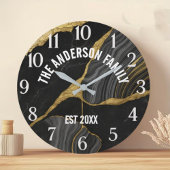  Marbled Glass Luxury  Elegant Family Name Grote Klok