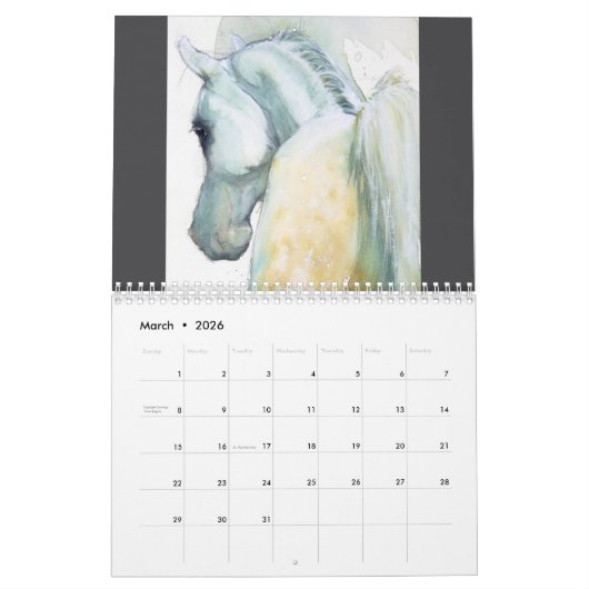 Marbled Horses Wall Calendar 2026 Kalender (Mar 2026)