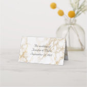 Marbled Look Bruiloft Gevouwen Plaats Kaart Plaatskaartje (Achterkant)