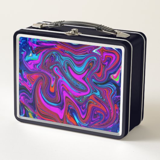 Marbled Magenta, Blue and Red Abstract Art (Voorkant)