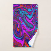 Marbled Magenta, Blue and Red Abstract Art Bad Handdoek (Handdoek)