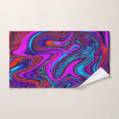 Marbled Magenta, Blue and Red Abstract Art Bad Handdoek (Handdoek)