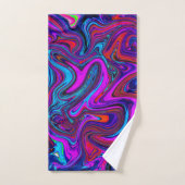 Marbled Magenta, Blue and Red Abstract Art Bad Handdoek (Handdoek)
