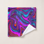 Marbled Magenta, Blue and Red Abstract Art Bad Handdoek (Wasdoekje)