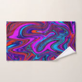 Marbled Magenta, Blue and Red Abstract Art Bad Handdoek (Handdoek)