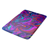 Marbled Magenta, Blue and Red Abstract Art Badmat (Gekanteld)