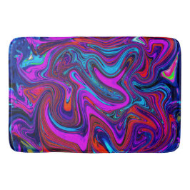 Marbled Magenta, Blue and Red Abstract Art Badmat