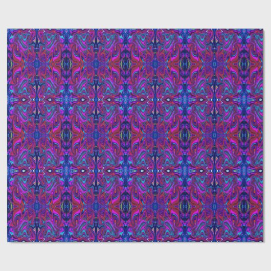 Marbled Magenta, Blue and Red Abstract Art Cadeaupapier (Vlak)