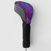 Marbled Magenta, Blue and Red Abstract Art Golfheadcover (Schuin)
