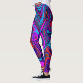 Marbled Magenta, Blue and Red Abstract Art Leggings (Links)