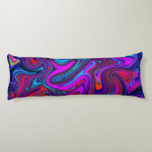 Marbled Magenta, Blue and Red Abstract Art Lichaamskussen (Achterkant)