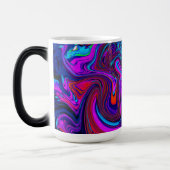 Marbled Magenta, Blue and Red Abstract Art Magische Mok (Links)