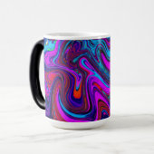 Marbled Magenta, Blue and Red Abstract Art Magische Mok (Voorkant links)