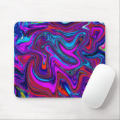 Marbled Magenta, Blue and Red Abstract Art Muismat (Met muis)