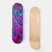 Marbled Magenta, Blue and Red Abstract Art Persoonlijk Skateboard (Voorkant)