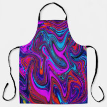 Marbled Magenta, Blue and Red Abstract Art