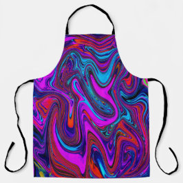 Marbled Magenta, Blue and Red Abstract Art Schort