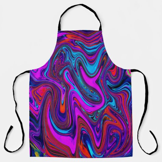 Marbled Magenta, Blue and Red Abstract Art Schort (Voorkant)