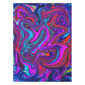 Marbled Magenta, Blue and Red Abstract Art Tafelkleed (Voorkant)