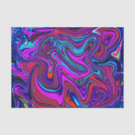 Marbled Magenta, Blue and Red Abstract Art Tissuepapier