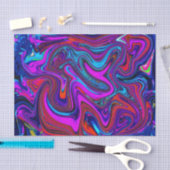 Marbled Magenta, Blue and Red Abstract Art Tissuepapier (Craft)