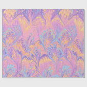 MARBLED PAPER,ABSTRACT PINK BLUE PEACOCK PATTERN CADEAUPAPIER (Vlak)