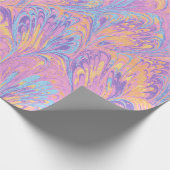 MARBLED PAPER,ABSTRACT PINK BLUE PEACOCK PATTERN CADEAUPAPIER (Hoek)