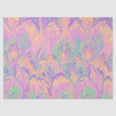 MARBLED PAPER,ABSTRACT PINK GREEN  PEACOCK PATTERN TISSUEPAPIER (Voorkant)