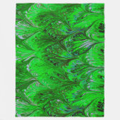 MARBLED PAPIER, ABSTRACT GROENBOEK PATROON, SWIRL FLEECE DEKEN (Voorkant)