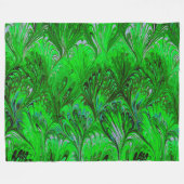 MARBLED PAPIER, ABSTRACT GROENBOEK PATROON, SWIRL FLEECE DEKEN (Voorkant (Horizontaal))