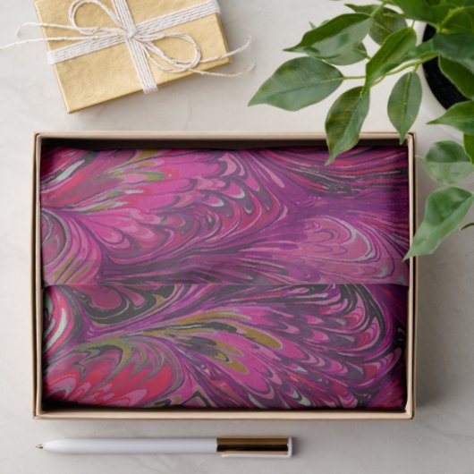 MARBLED PAPIER, ABSTRACT PINKPIJKPATROON TISSUEPAPIER (Geschenk)