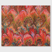 MARBLED PAPIER, ABSTRACT RODE BLAUWE PREKPATROON CADEAUPAPIER (Vlak)