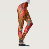 MARBLED PAPIER, ABSTRACT RODE BLAUWE PREKPATROON LEGGINGS (Rechts)