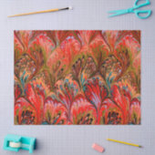 MARBLED PAPIER, ABSTRACT RODE BLAUWE PREKPATROON TISSUEPAPIER (Craft)