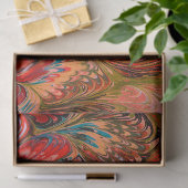 MARBLED PAPIER, ABSTRACT RODE BLAUWE PREKPATROON TISSUEPAPIER (Geschenk)