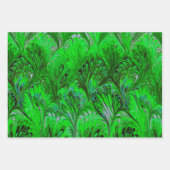 MARBLED PAPIER, ABSTRACT RODE GROEN GEEL PATROON INPAKPAPIER VEL (Voorkant 3)