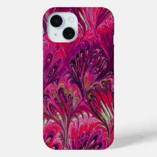 MARBLED PAPIER, ABSTRACTE PINKPLOKKEN PATROON, SWI iPhone 15 CASE