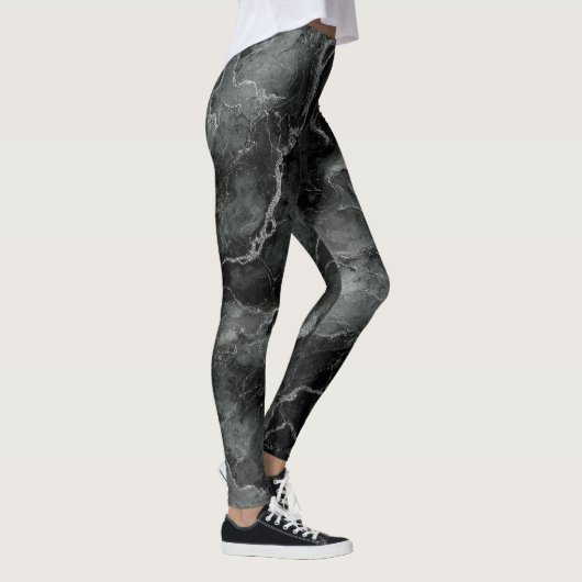 Marbled Pattern in Black and Grey Leggings (Rechts)