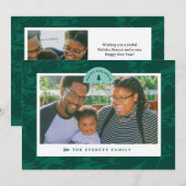 Marbled Pines Horizontal Holiday Photo Card Feestdagenkaart (Voorkant / Achterkant)