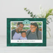 Marbled Pines Horizontal Holiday Photo Card Feestdagenkaart (Staand voorkant)