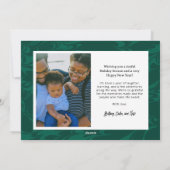 Marbled Pines Horizontal Holiday Photo Card Feestdagenkaart (Achterkant)