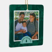 Marbled Pines Kerstvakantie Foto Keramisch Ornament (Rechts)