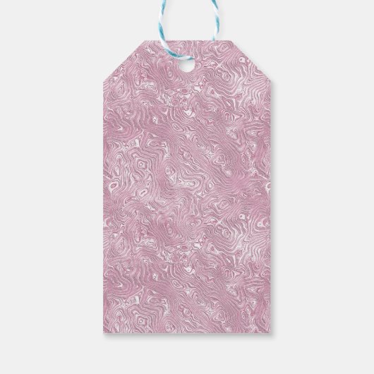 Marbled Silk Moire Pattern in Dusty Pink Cadeaulabel (Achterkant)
